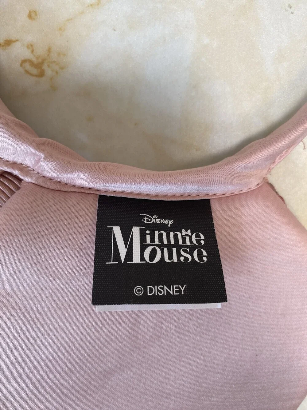 Disney Minnie Mouse Dusty Pink Nude Sequin Ears Bow Headband